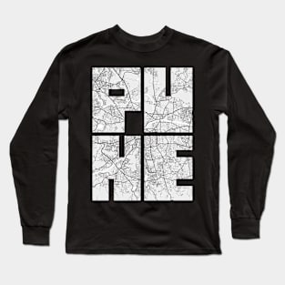 Pune, Maharashtra, India City Map Typography - Light Long Sleeve T-Shirt